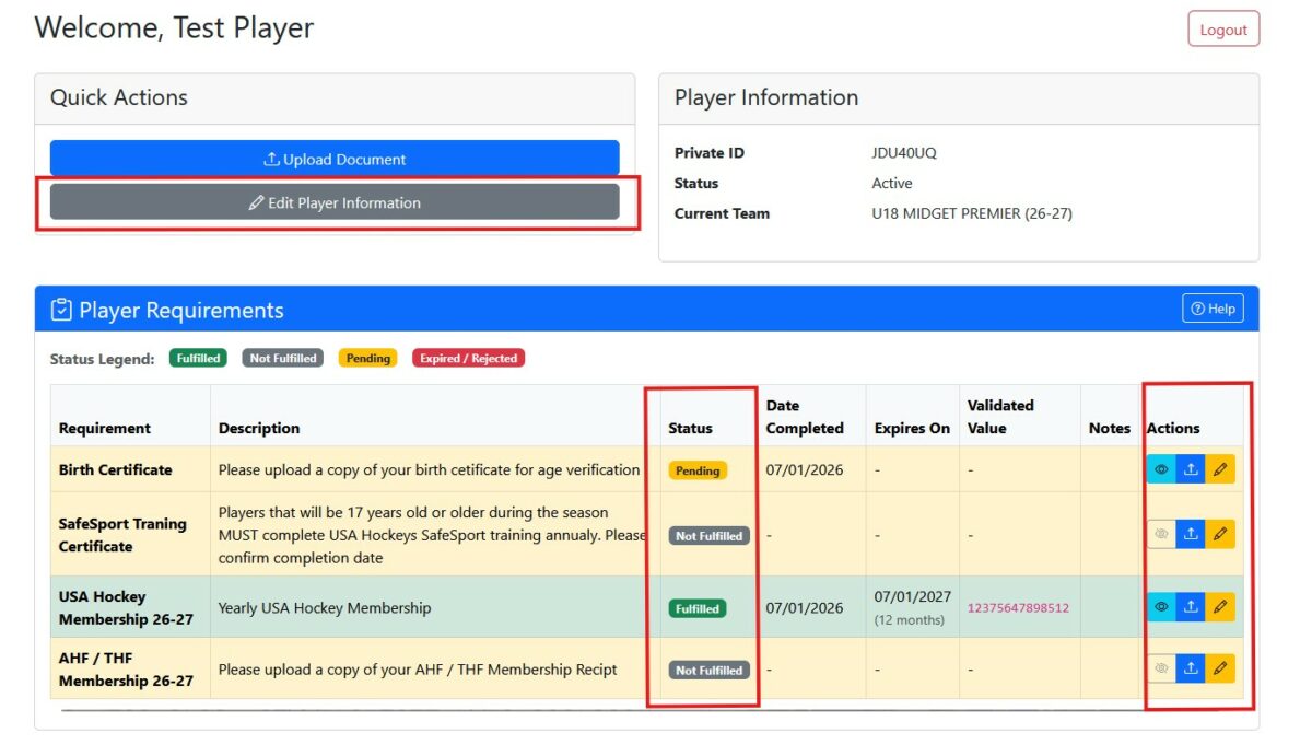 TestPlayer